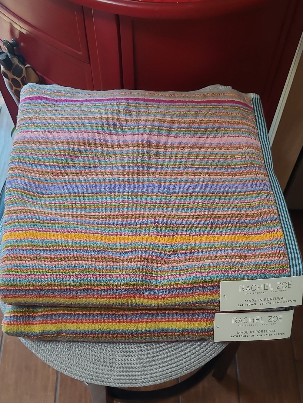 Rachel Zoe Rainbow Striped Bath Towels